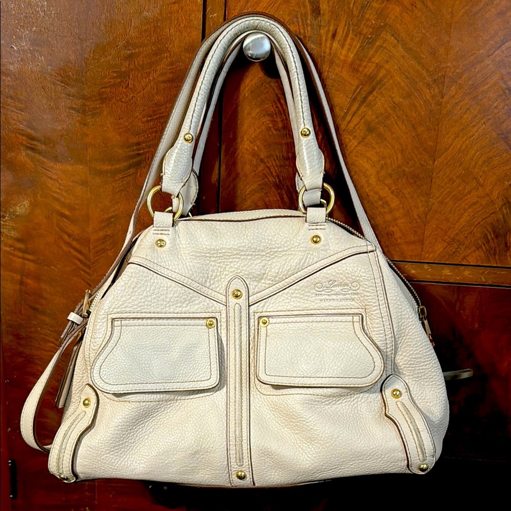 Ralph Lauren Cream Satchel Leather Shoulder/Crossbody